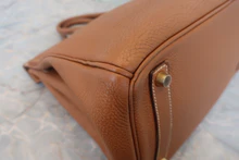 画像をギャラリービューアに読み込む, HERMES/エルメス オータクロア32 トゴ ゴールド □H刻印 ハンドバッグ 800030057