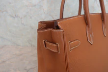画像をギャラリービューアに読み込む, HERMES/エルメス オータクロア32 トゴ ゴールド □H刻印 ハンドバッグ 800030057