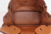 画像をギャラリービューアに読み込む, HERMES/エルメス オータクロア32 トゴ ゴールド □H刻印 ハンドバッグ 800030057
