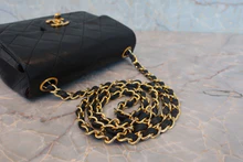 画像をギャラリービューアに読み込む, CHANEL/シャネル ミニマトラッセシングルフラップチェーンショルダーバッグ ラムスキン ブラック/ゴールド金具 ショルダーバッグ 800040109
