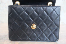 画像をギャラリービューアに読み込む, CHANEL/シャネル ミニマトラッセシングルフラップチェーンショルダーバッグ ラムスキン ブラック/ゴールド金具 ショルダーバッグ 800040109