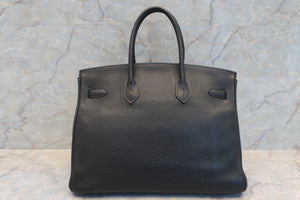 HERMES／エルメス バーキン35 トリヨンクレマンス ブラック □I刻印 ハンドバッグ 600110103