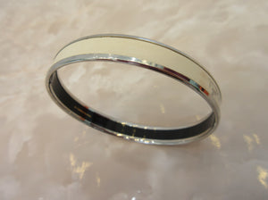 HERMES/爱马仕 Emaille bangle  镀银  White/Silver(白色/银色）  D刻印  手链  300010066