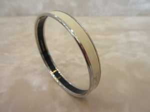 HERMES/爱马仕 Emaille bangle  镀银  White/Silver(白色/银色）  D刻印  手链  300010066